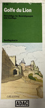 Vintage ADAC Golfe du Lion France German City Map F73 - £8.13 GBP