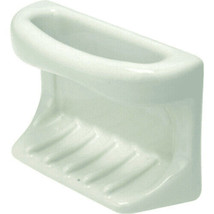 White Porcelain Soap Holder Tile-in Mount w/ rag bar - £19.67 GBP