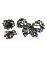 Vintage &quot;Made in Austria&quot; Costume Jewelry Gemstone Brooch and Earrings - $118.80