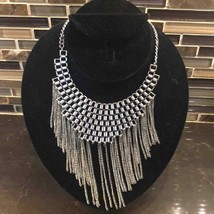 Silver hanging Aztec necklace - £12.11 GBP