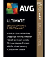 AVG ULTIMATE 2025 - FOR 10 DEVICES - 2 YEARS - INCLUDES SECURE VPN - DOWNLOAD - $22.99