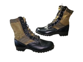 Rothco Black/Green Leather &amp; Canvas Combat Military Jungle Boots Mens Si... - $73.50