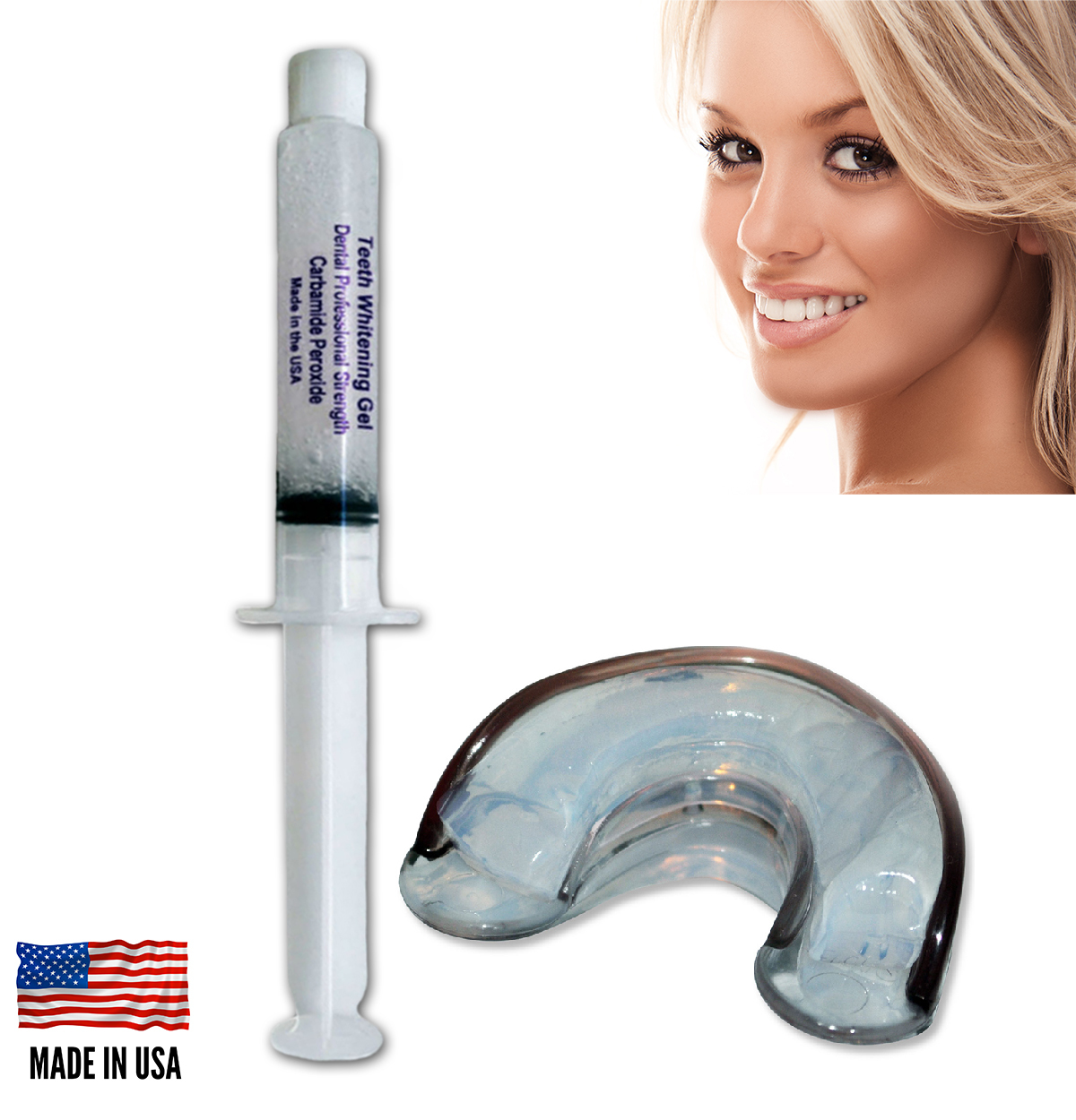 Teeth Whitening Gel Syringe 35% Tooth Bleaching + 1 FREE Silicone Mouth Tray ! ! - $9.95