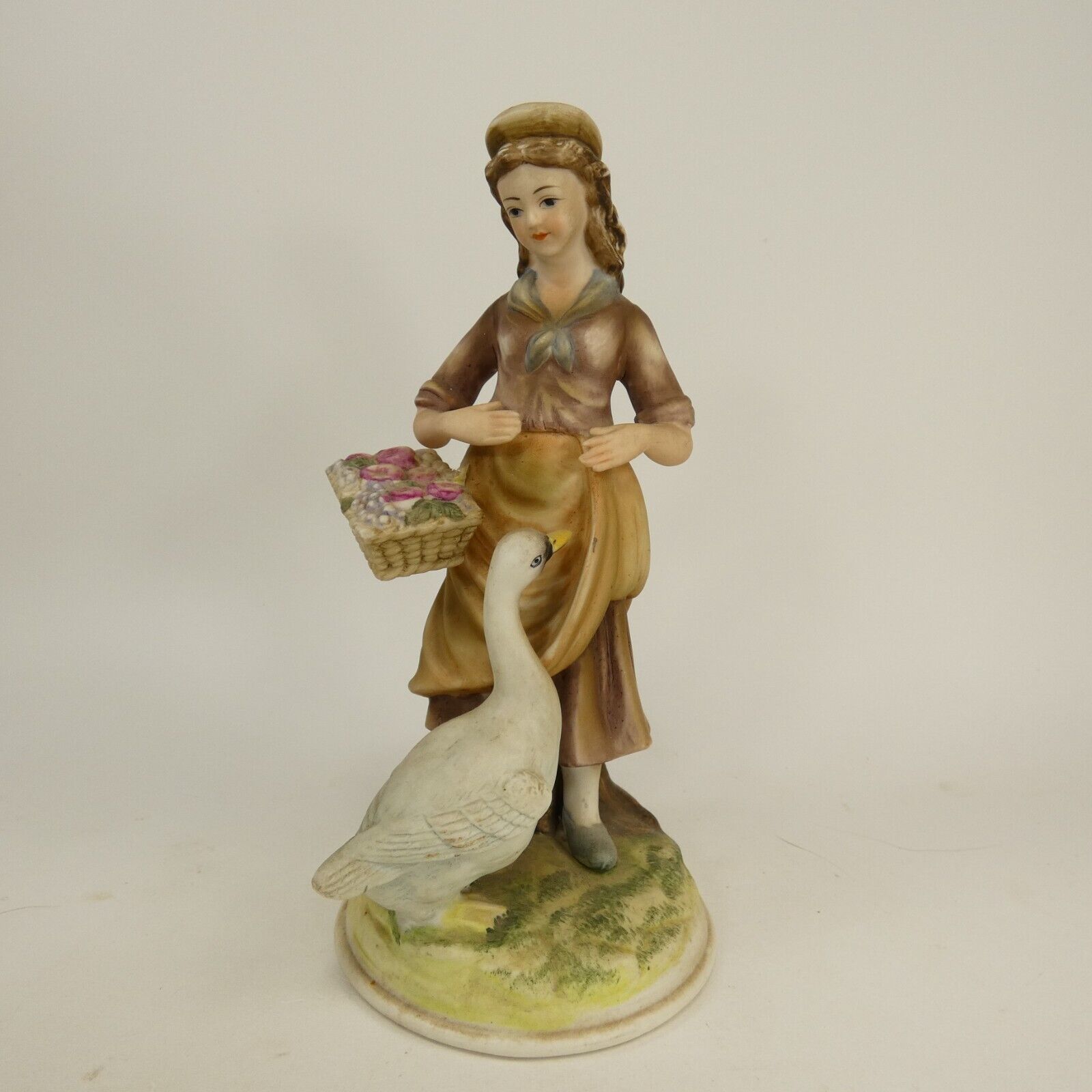 Primary image for Andrea  " Girl With Basket And Goose "  Figurine  Nice Display Piece 6425 SFJH2