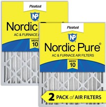 Nordic Pure 20x25x4 MERV 10 Pleated AC Furnace Air Filters 2 Pack - £43.93 GBP