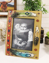 Rustic Southwestern Boho Aztec Vectors And Indian Feathers Picture Frame... - £18.87 GBP