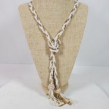 Vintage 1980s Casual Career Beaded Necklace 48 Inch Manual Tie - $203.65 MXN