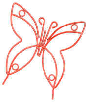 RED BUTTERFLY Wrought Iron Garden Stake - Amish Handmade Lawn Wall Decor - £33.20 GBP