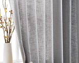 Fmfunctex Sheer Grey Bedroom Curtains 96&quot; Length Casual Weave Semi-Sheer... - £33.71 GBP
