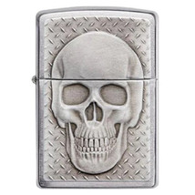 Zippo Lighter - Skull with Brain Surprise Brushed Chrome - 29818 - $47.49