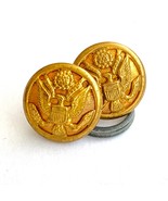 Vintage U.S. Army Great Seal Button Gold Tone No Back Mark 16 mm Set of 2 - £10.13 GBP