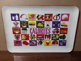 Vintage MCM 1950&#39;s Retro Japan Serving Tray Calories Food 16x11 Hard Pla... - $46.42