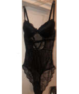 NWT Frederick&#39;s of Hollywood Extreme Push Up SZ Small Black Sheer Lace T... - $14.84