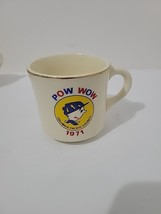 pow wow 1971 columbia pacific council coffee cup Has Cracking Throughout - £11.37 GBP