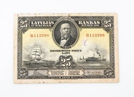 1928 Latvia 25 Latu Note F Latvijas Bankas Twenty-Five Fine Series B P#18a - £102.19 GBP