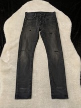 Levis 510 Mens Black Denim Ripped Jeans Size 30x32 Skinny Pants - $19.58