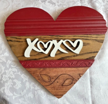 New! Wood Heart Sign - LOVE - Farmhouse Wedding Valentines Day   10" x 11.5" - £22.01 GBP