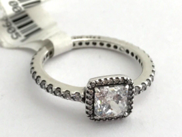 Authentic Pandora Timeless Elegance Silver &amp; CZ Ring 190947CZ-56 Sz 7.5 New - £51.87 GBP