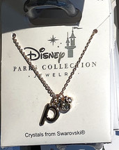 Disney Park Mickey Faux Gem Icon Lower Case Letter Initial P Necklace Go... - $32.90