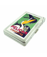 Vintage Poster Image Em10 100's Size Cigarette Case with Built in Lighter - $21.73