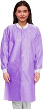 Disposable Lab Coats, 43&quot; Long. Pack of 10 Purple Work Gowns Medium - $42.28