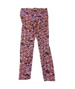 Disney Girls Size L Flowered Knit Jersey Leggings Pants Pink - $6.59