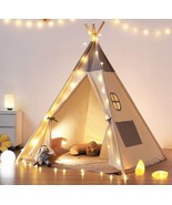 Besrey Teepee Tent for Kids with Lights &amp; Mat, Kids Indoor Play Hours Of... - £39.56 GBP