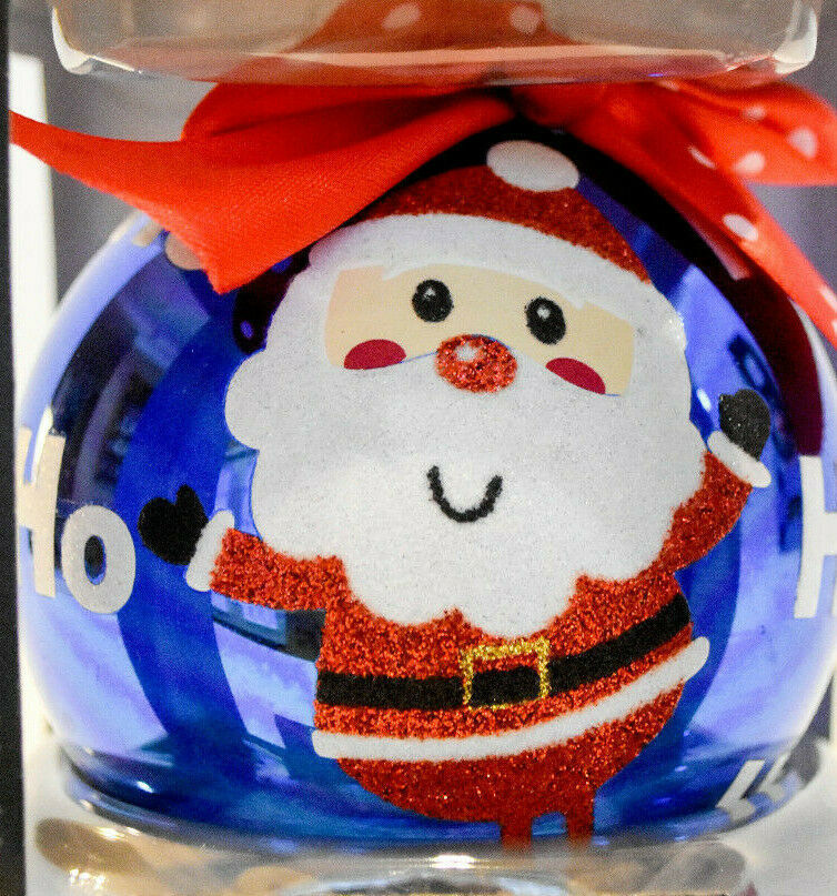 Primary image for Rauch Glass Ball  Santa Blue White Ho Ho Ho  2019 Holiday Ornament