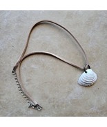 Natural Textured Seashell Pendant Necklace Handmade Jewelry White Pensacola - £8.51 GBP