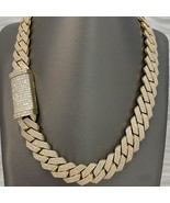 Iced Out 24MM Cuban Chain VVS1 D Color Moissanite 925 Silver Miami Link ... - $900.00