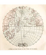 1929 Map Of The Globe In The Time Of Christopher Columbus History Of Eur... - $365.38 MXN