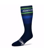 NFL Seattle Seahawks Multi Color Stripe Mens Crew Cut Socks - Large - £6.34 GBP