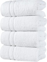 White Hand Towels 4-Pack 16 x 29 Turkish Cotton Premium Quality Soft &amp; A... - £18.19 GBP