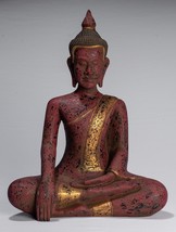 Antik Khmer Stil Se Asien Sitzender Holz Erleuchtung Buddha Statue - 52cm/53.3cm - £480.14 GBP