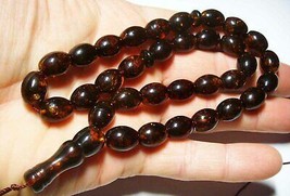 Islamic  Prayer beads Natural Baltic Amber rosary pressed Tasbih  27,36gr - £94.98 GBP