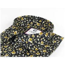 Men's Shirt By CASILA Turkey Cotton Blend Long Sleeves 501570-03 Black Floral image 5