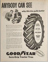 1947 Print Ad Goodyear Sure-Grip Tractor Tires Farmer &amp; Salesman - £11.23 GBP