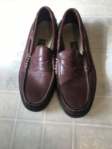 Primary image for LL Bean Vtg 90's Mens Brown Penny Loafers 11M Boat Shoe Side and Sole