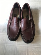 LL Bean Vtg 90&#39;s Mens Brown Penny Loafers 11M Boat Shoe Side and Sole - £44.50 GBP