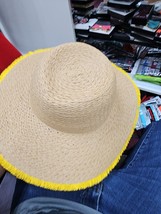 INC Pop Fray Edge Floppy Sun Hat - Yellow - £33.34 GBP