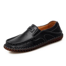 Brand Genuine Leather Men Loafers Moccasins Slip On Flat Causal Men Shoes High Q - £49.61 GBP