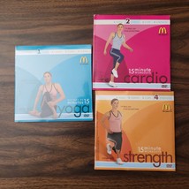 McDonalds 15 Minute Workout DVD Lot 3 Yoga, Cardio, Strength w/Virtual Trainer - £7.97 GBP