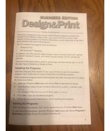 Business Edition Design &amp; Print …Instruction Manual Only Ships N 24h - $27.03 CAD