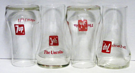 7-UP THE UNCOLA - Lot of 4 Vintage Glasses (1 with accidental glass dribble) - £11.79 GBP
