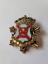 Vintage CORO Heraldic Red Shield Officer Crown Horse Brooch pin - £15.60 GBP
