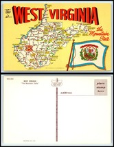 West Virginia Postcard - &quot;The Mountain State&quot; Tourist Map H2 - £2.31 GBP