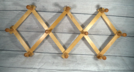 Vintage Expandable Wooden Accordion 10 Peg Wall Hanger Mug Coat Hat Jewe... - $23.71