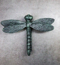 Cast Iron Verdi Green Auspicious Dragonfly Door Knocker With Strike Plate - $412.77 MXN
