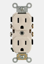 LEVITON Light Almond Thermoplastic Indoor Grounded OUTLET 15A-125V CBR15-00I - £11.78 GBP