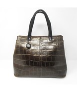 MONSAC Original Croc Embossed Leather Satchel Handbag Purse Brown Bronze... - £31.41 GBP